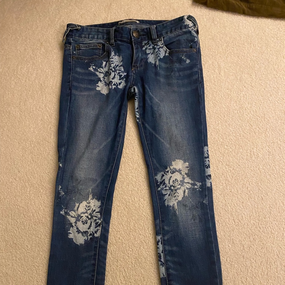 Free Peopl rose died skinny jeans